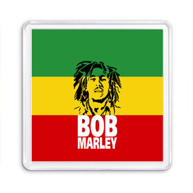 Магнит 55*55 с принтом Bob Marley в Новосибирске, Пластик | Размер: 65*65 мм; Размер печати: 55*55 мм | bob | bob marley | движение | музыка | рэгги | свобода | стиль | счастье | ямайка