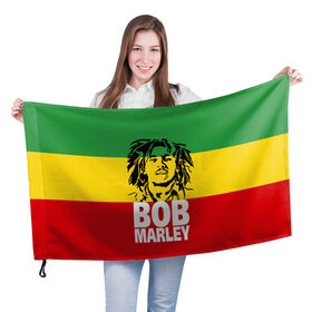 Флаг 3D с принтом Bob Marley в Новосибирске, 100% полиэстер | плотность ткани — 95 г/м2, размер — 67 х 109 см. Принт наносится с одной стороны | bob | bob marley | движение | музыка | рэгги | свобода | стиль | счастье | ямайка