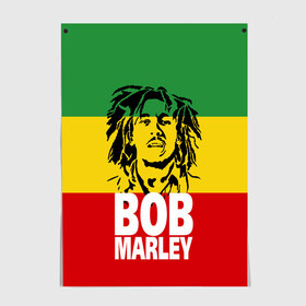 Постер с принтом Bob Marley в Новосибирске, 100% бумага
 | бумага, плотность 150 мг. Матовая, но за счет высокого коэффициента гладкости имеет небольшой блеск и дает на свету блики, но в отличии от глянцевой бумаги не покрыта лаком | bob | bob marley | движение | музыка | рэгги | свобода | стиль | счастье | ямайка