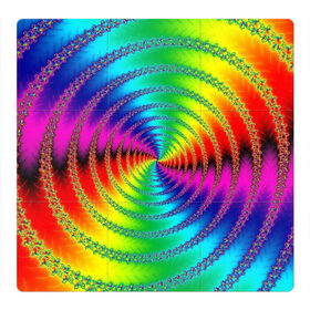 Магнитный плакат 3Х3 с принтом Цветной гипноз в Новосибирске, Полимерный материал с магнитным слоем | 9 деталей размером 9*9 см | насыщенные цвета | радуга | спираль | цвет | цвета | яркие цвета | ярко