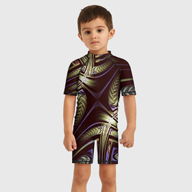 Детский купальный костюм 3D с принтом Абстракция в Новосибирске, Полиэстер 85%, Спандекс 15% | застежка на молнии на спине | abstract | абстрактно | абстрактные | абстрактный | абстракция | блеск | полоса | полосы | сияние | узор | узоры