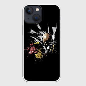 Чехол для iPhone 13 mini с принтом Saitama в Новосибирске,  |  | genos | man | men | one | onepunch | onepunchman | punch | saitama | ванпачмен | вапач | генас | генос | герой | сайтама | супергерой | уанпачмен