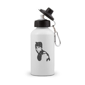 Бутылка спортивная с принтом Рикардо Милос в Новосибирске, металл | емкость — 500 мл, в комплекте две пластиковые крышки и карабин для крепления | ricardo milos | граффити | мемы | рикардо милос | танцующий человек | черное белое