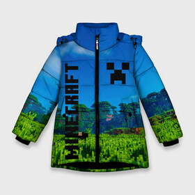 Зимняя куртка для девочек 3D с принтом Minecraft Майнкрафт в Новосибирске, ткань верха — 100% полиэстер; подклад — 100% полиэстер, утеплитель — 100% полиэстер. | длина ниже бедра, удлиненная спинка, воротник стойка и отстегивающийся капюшон. Есть боковые карманы с листочкой на кнопках, утяжки по низу изделия и внутренний карман на молнии. 

Предусмотрены светоотражающий принт на спинке, радужный светоотражающий элемент на пуллере молнии и на резинке для утяжки. | creeper | dungeons | earth | game | minecraft | minecraft earth | блоки | грифер | игры | квадраты | компьютерная игра | крипер | маинкрафт | майн | майнкравт | майнкрафт
