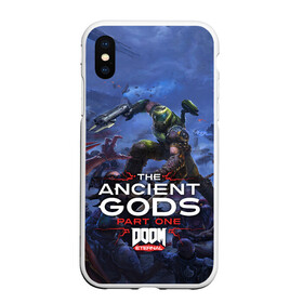 Чехол для iPhone XS Max матовый с принтом Doom Eternal The Ancient Gods в Новосибирске, Силикон | Область печати: задняя сторона чехла, без боковых панелей | Тематика изображения на принте: demon | dlc | doom | doom slayer | doomguy | eternal | games | the ancient gods | демон | древние боги | дум | игры | палач рока