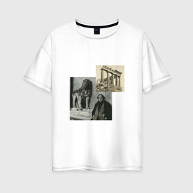 Женская футболка хлопок Oversize с принтом Иосиф Бродский Венеция в Новосибирске, 100% хлопок | свободный крой, круглый ворот, спущенный рукав, длина до линии бедер
 | венеция | иосиф бродский