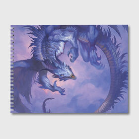 Альбом для рисования с принтом Дракон воды в Новосибирске, 100% бумага
 | матовая бумага, плотность 200 мг. | Тематика изображения на принте: drag | dragon | арт | динамическое | динозавр | дракон | дракон воды | красивое | ледник | фантастика