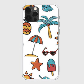 Чехол для iPhone 12 Pro Max с принтом Отпуск в Новосибирске, Силикон |  | Тематика изображения на принте: summer | ананас | ананасы | гаваи | гавайская | звезда | звёзды | зонт | лето | мороженное | отдых | отпуск | очки | пальма | пальмы | пляж | солнце | туризм | туристическая