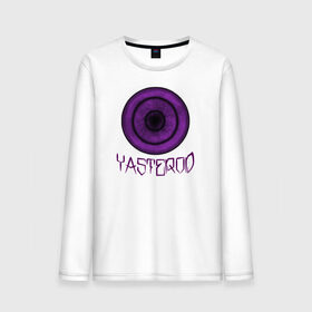 Мужской лонгслив хлопок с принтом YASTEROD big в Новосибирске, 100% хлопок |  | eye | purple | rinnegan | yasterod | глаз | риннеган | фиолетовый