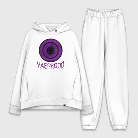 Женский костюм хлопок Oversize с принтом YASTEROD big в Новосибирске,  |  | eye | purple | rinnegan | yasterod | глаз | риннеган | фиолетовый