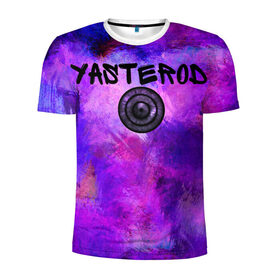 Мужская футболка 3D спортивная с принтом YASTEROD full paint в Новосибирске, 100% полиэстер с улучшенными характеристиками | приталенный силуэт, круглая горловина, широкие плечи, сужается к линии бедра | eye | paint | purple | rinnegan | yasterod | глаз | краска | риннеган | фиолетовый