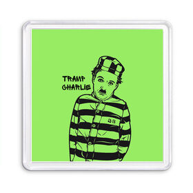 Магнит 55*55 с принтом Tramp Charlie в Новосибирске, Пластик | Размер: 65*65 мм; Размер печати: 55*55 мм | актер | кино | смех | чарли