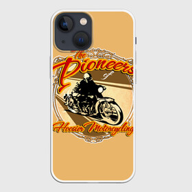 Чехол для iPhone 13 mini с принтом Hoosier Motorcycling в Новосибирске,  |  | motorcycle | байкеры | мотоциклы | пионеры