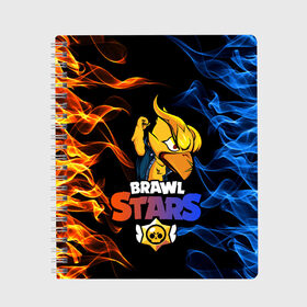 Тетрадь с принтом BRAWL STARS PHOENIX CROW в Новосибирске, 100% бумага | 48 листов, плотность листов — 60 г/м2, плотность картонной обложки — 250 г/м2. Листы скреплены сбоку удобной пружинной спиралью. Уголки страниц и обложки скругленные. Цвет линий — светло-серый
 | Тематика изображения на принте: brawl | brawl stars | brawlstars | crow | fire | flame | game | leon | loen | phoenix | shark | star | stars | акула | бравл | браво | вода | звезда | звезды | игра | леон | огонь | пламя | стар | старс | феникс