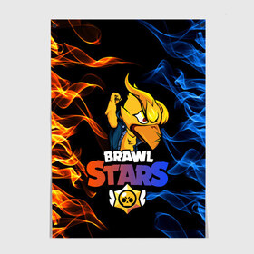 Постер с принтом BRAWL STARS PHOENIX CROW в Новосибирске, 100% бумага
 | бумага, плотность 150 мг. Матовая, но за счет высокого коэффициента гладкости имеет небольшой блеск и дает на свету блики, но в отличии от глянцевой бумаги не покрыта лаком | brawl | brawl stars | brawlstars | crow | fire | flame | game | leon | loen | phoenix | shark | star | stars | акула | бравл | браво | вода | звезда | звезды | игра | леон | огонь | пламя | стар | старс | феникс