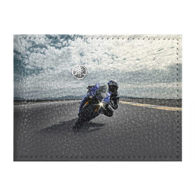 Обложка для студенческого билета с принтом Yamaha в Новосибирске, натуральная кожа | Размер: 11*8 см; Печать на всей внешней стороне | Тематика изображения на принте: clouds | helmet | motorcycle | racer | road | route | sky | speed | yamaha | гонщик | дорога | мотоцикл | небо | облака | скорость | трасса | шлем