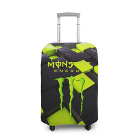 Чехол для чемодана 3D с принтом MONSTER ENERGY в Новосибирске, 86% полиэфир, 14% спандекс | двустороннее нанесение принта, прорези для ручек и колес | energy | monster energy | кофеин | монстр | монстр энерджи | напиток | таурин | энергетик | энергетический напиток