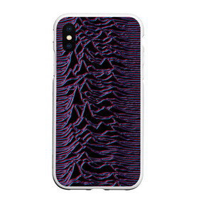 Чехол для iPhone XS Max матовый с принтом Joy Division Glitch в Новосибирске, Силикон | Область печати: задняя сторона чехла, без боковых панелей | glitch | ian curtis | joy division | rock | unknown pleasures | глюк | иэн кёртис | рок