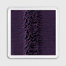 Магнит 55*55 с принтом Joy Division Glitch в Новосибирске, Пластик | Размер: 65*65 мм; Размер печати: 55*55 мм | Тематика изображения на принте: glitch | ian curtis | joy division | rock | unknown pleasures | глюк | иэн кёртис | рок