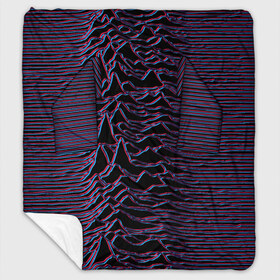 Плед с рукавами с принтом Joy Division Glitch в Новосибирске, 100% полиэстер | Закругленные углы, все края обработаны. Ткань не мнется и не растягивается. Размер 170*145 | Тематика изображения на принте: glitch | ian curtis | joy division | rock | unknown pleasures | глюк | иэн кёртис | рок