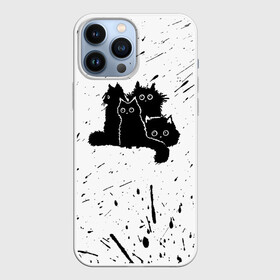 Чехол для iPhone 13 Pro Max с принтом Черные котейки в Новосибирске,  |  | baby | cat | cute | kitty | аниме | анимешные | брызги красок | глаза | детям | животные | зверек | кавайный | киска | кот | котята | кошак | кошечка | кошка | малыши | милые | мордочка | няшные | прикольные