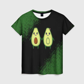 Женская футболка 3D с принтом Авокадо в Новосибирске, 100% полиэфир ( синтетическое хлопкоподобное полотно) | прямой крой, круглый вырез горловины, длина до линии бедер | Тематика изображения на принте: авокадо | веган | еда блогеров | мемы | минимализм | прикольные картинки | прикольные надписи | растение | смешное авокадо | фрукт