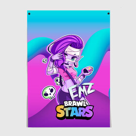 Постер с принтом Emz Brawl stars ЭМЗ в Новосибирске, 100% бумага
 | бумага, плотность 150 мг. Матовая, но за счет высокого коэффициента гладкости имеет небольшой блеск и дает на свету блики, но в отличии от глянцевой бумаги не покрыта лаком | brawl | brawl stars | brawlstars | brawl_stars | emz | jessie | амз | бравл | бравлстарс | эма | эмз