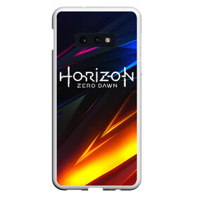 Чехол для Samsung S10E с принтом Horizon Zero Dawn STRIPES в Новосибирске, Силикон | Область печати: задняя сторона чехла, без боковых панелей | Тематика изображения на принте: aloy | antasy girl | art | artwork | digital art | fantasy | horizon | horizon: zero dawn | landscape | tallneck | warrior fantasy | weapon | zero dawn