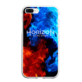 Чехол для iPhone 7Plus/8 Plus матовый с принтом Horizon Zero Dawn FIRE в Новосибирске, Силикон | Область печати: задняя сторона чехла, без боковых панелей | aloy | antasy girl | art | artwork | digital art | fantasy | horizon | horizon: zero dawn | landscape | tallneck | warrior fantasy | weapon | zero dawn