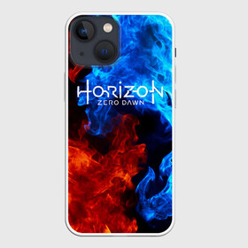 Чехол для iPhone 13 mini с принтом Horizon Zero Dawn FIRE в Новосибирске,  |  | aloy | antasy girl | art | artwork | digital art | fantasy | horizon | horizon: zero dawn | landscape | tallneck | warrior fantasy | weapon | zero dawn