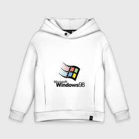 Детское худи Oversize хлопок с принтом Windows 98 в Новосибирске, френч-терри — 70% хлопок, 30% полиэстер. Мягкий теплый начес внутри —100% хлопок | боковые карманы, эластичные манжеты и нижняя кромка, капюшон на магнитной кнопке | microsoft | windows | windows98 | виндовс | майкрософт