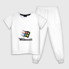 Детская пижама хлопок с принтом Windows 98 в Новосибирске, 100% хлопок |  брюки и футболка прямого кроя, без карманов, на брюках мягкая резинка на поясе и по низу штанин
 | microsoft | windows | windows98 | виндовс | майкрософт
