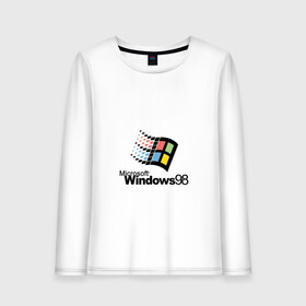 Женский лонгслив хлопок с принтом Windows 98 в Новосибирске, 100% хлопок |  | microsoft | windows | windows98 | виндовс | майкрософт