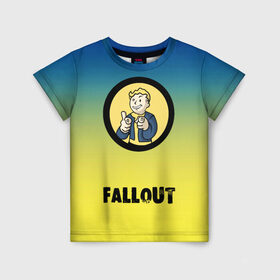 Детская футболка 3D с принтом Fallout/Фоллаут в Новосибирске, 100% гипоаллергенный полиэфир | прямой крой, круглый вырез горловины, длина до линии бедер, чуть спущенное плечо, ткань немного тянется | boy | fallout | new vegas | nuka cola | апокалипсис | бандиты | вегас | война | градиент | девочкам | детям | игра | логотипы игр | мальчикам | оружие | парни | пистолеты | подростковые | постапокалипсис | убежище