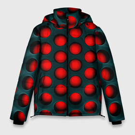 Мужская зимняя куртка 3D с принтом Кошмар Трипофоба в Новосибирске, верх — 100% полиэстер; подкладка — 100% полиэстер; утеплитель — 100% полиэстер | длина ниже бедра, свободный силуэт Оверсайз. Есть воротник-стойка, отстегивающийся капюшон и ветрозащитная планка. 

Боковые карманы с листочкой на кнопках и внутренний карман на молнии. | Тематика изображения на принте: абстракция | геометрия | карбон | кластерные отверстия | кластеры | отверстия | соты | текстура | трипофоб | трипофобия