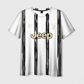 Мужская футболка 3D с принтом Juventus | Home Authentic style (2021/22) в Новосибирске, 100% полиэфир | прямой крой, круглый вырез горловины, длина до линии бедер | 0x000000123 | juve | juventus | ronaldo | криштьяно | роналдо | юве | ювентус