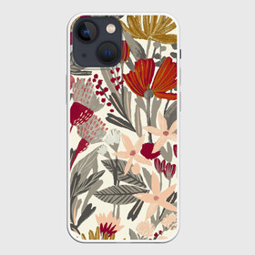 Чехол для iPhone 13 mini с принтом Полевые цветы в Новосибирске,  |  | весна | дерево | колокольчик | листья | мак | природа | розы | цветок | цветы