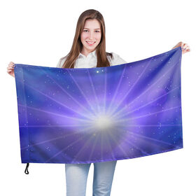 Флаг 3D с принтом Космос в Новосибирске, 100% полиэстер | плотность ткани — 95 г/м2, размер — 67 х 109 см. Принт наносится с одной стороны | kosmos | star | вселенная | звезды | космос