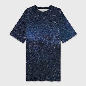 Платье-футболка 3D с принтом звездное небо в Новосибирске,  |  | neon | space | stars | звезды | млечный путь