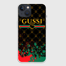 Чехол для iPhone 13 с принтом GUSSI   ГУСИ в Новосибирске,  |  | anti | antibrand | brand | fashion | gucci | gusi | gussi | logo | meme | memes | анти | антибренд | бренд | гуси | гуччи | забавные | лого | логотип | мем | мемы | мода | прикол | приколы | прикольные | символ