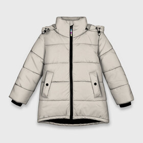Зимняя куртка для девочек 3D с принтом Радуга v2 - бежевый в Новосибирске, ткань верха — 100% полиэстер; подклад — 100% полиэстер, утеплитель — 100% полиэстер. | длина ниже бедра, удлиненная спинка, воротник стойка и отстегивающийся капюшон. Есть боковые карманы с листочкой на кнопках, утяжки по низу изделия и внутренний карман на молнии. 

Предусмотрены светоотражающий принт на спинке, радужный светоотражающий элемент на пуллере молнии и на резинке для утяжки. | Тематика изображения на принте: бежевый | без дизайна | без картинки | одноцветные | текстура