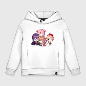 Детское худи Oversize хлопок с принтом Doki Doki Literature club!  в Новосибирске, френч-терри — 70% хлопок, 30% полиэстер. Мягкий теплый начес внутри —100% хлопок | боковые карманы, эластичные манжеты и нижняя кромка, капюшон на магнитной кнопке | anime | anime game | doki doki | doki doki literature club | literature club | monika | natsuki | sayori | yuri | аниме | аниме игра | доки доки | доки доки литературный клуб | литературный клуб | моника | нацуки | саери | юри