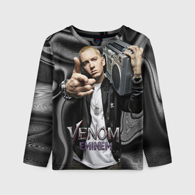 Детский лонгслив 3D с принтом Eminem-Venom в Новосибирске, 100% полиэстер | длинные рукава, круглый вырез горловины, полуприлегающий силуэт
 | eminem | rap | venom eminem | рэп | хип хоп | эминем