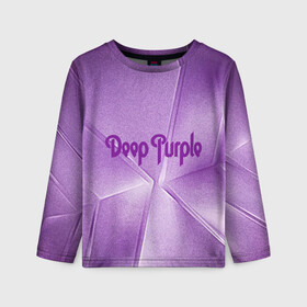 Детский лонгслив 3D с принтом Deep Purple в Новосибирске, 100% полиэстер | длинные рукава, круглый вырез горловины, полуприлегающий силуэт
 | deep | logo | purple | rock | whoosh | группа | знаменитости | лого | надпись | рок | текст