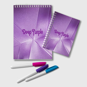 Блокнот с принтом Deep Purple в Новосибирске, 100% бумага | 48 листов, плотность листов — 60 г/м2, плотность картонной обложки — 250 г/м2. Листы скреплены удобной пружинной спиралью. Цвет линий — светло-серый
 | deep | logo | purple | rock | whoosh | группа | знаменитости | лого | надпись | рок | текст
