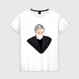 Женская футболка хлопок с принтом Гражданин поэт Ефремов в Новосибирске, 100% хлопок | прямой крой, круглый вырез горловины, длина до линии бедер, слегка спущенное плечо | гражданин | гражданин поэт | ефремов | коронавирус | михаил ефремов | михаил. мы с вами | поддержка | поэт | творческая натура