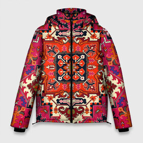 Мужская зимняя куртка 3D с принтом Бордовый ковер в Новосибирске, верх — 100% полиэстер; подкладка — 100% полиэстер; утеплитель — 100% полиэстер | длина ниже бедра, свободный силуэт Оверсайз. Есть воротник-стойка, отстегивающийся капюшон и ветрозащитная планка. 

Боковые карманы с листочкой на кнопках и внутренний карман на молнии. | 90 е | 90е | бабушкин | бабушкин ковер | девяностые | ковер | ковер на стене | коврик | кружево | мягкий | орнамент | палас | пол | старый ковер | текстуры | узор | цветочки | цветы