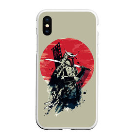 Чехол для iPhone XS Max матовый с принтом Samurai man в Новосибирске, Силикон | Область печати: задняя сторона чехла, без боковых панелей | бамбук | катана | сакура | самурай | япония