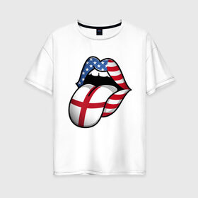 Женская футболка хлопок Oversize с принтом Английский Язык в Новосибирске, 100% хлопок | свободный крой, круглый ворот, спущенный рукав, длина до линии бедер
 | american | england | english | usa | английский язык | англия | переводчик | сша | тренд | язык