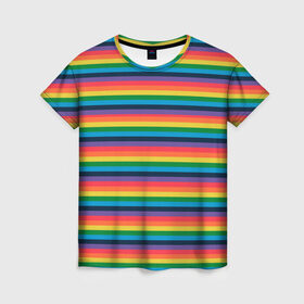 Женская футболка 3D с принтом Радужный флаг в Новосибирске, 100% полиэфир ( синтетическое хлопкоподобное полотно) | прямой крой, круглый вырез горловины, длина до линии бедер | pride | rainbow | tiktok | мем | оля тыква | подсяду | прайд | привет | привет я подсяду | радуга | радужный флаг | тик ток | тикток | феминизм | феминитивы | я подсяду